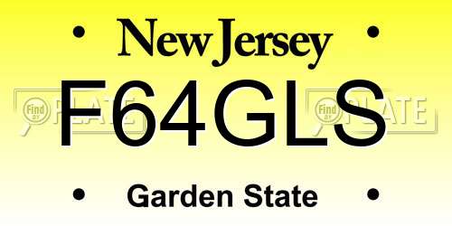 F64GLS New Jersey License Plate