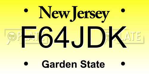 F64JDK New Jersey License Plate