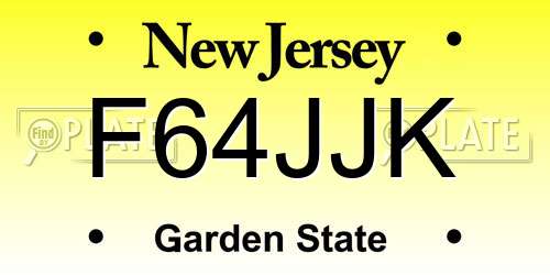 F64JJK New Jersey License Plate