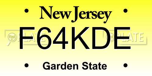 F64KDE New Jersey License Plate