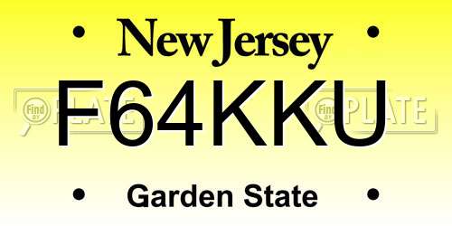 F64KKU New Jersey License Plate