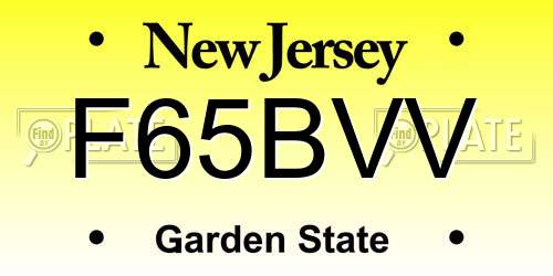 F65BVV New Jersey License Plate