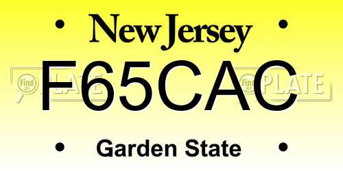 F65CAC New Jersey License Plate