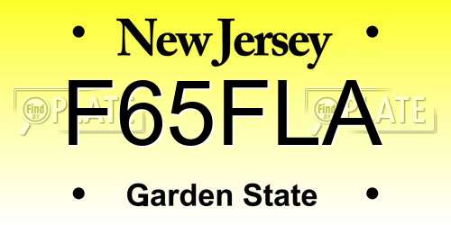 F65FLA New Jersey License Plate