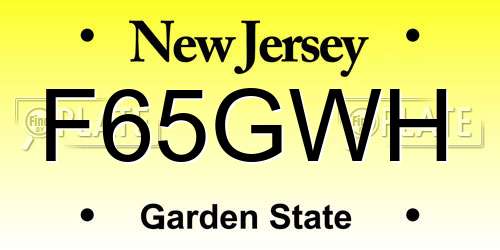 F65GWH New Jersey License Plate