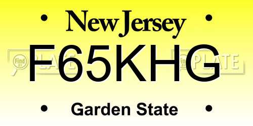 F65KHG New Jersey License Plate