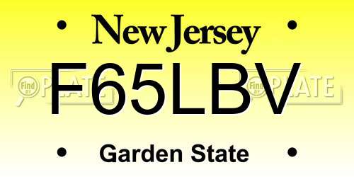 F65LBV New Jersey License Plate