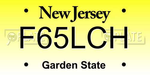 F65LCH New Jersey License Plate