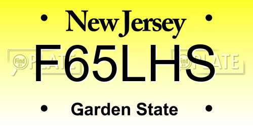 F65LHS New Jersey License Plate