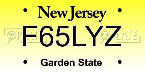F65LYZ New Jersey License Plate