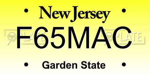 F65MAC New Jersey License Plate