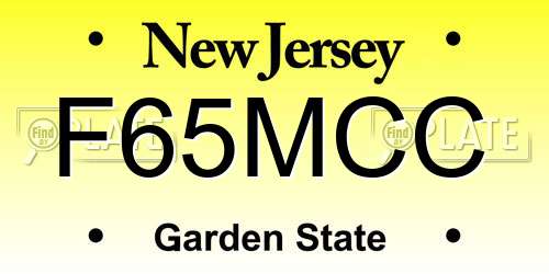 F65MCC New Jersey License Plate