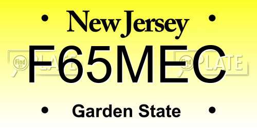 F65MEC New Jersey License Plate