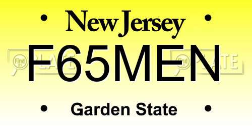 F65MEN New Jersey License Plate