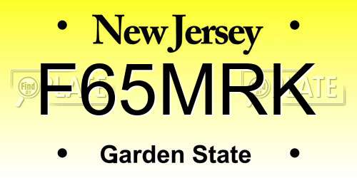 F65MRK New Jersey License Plate