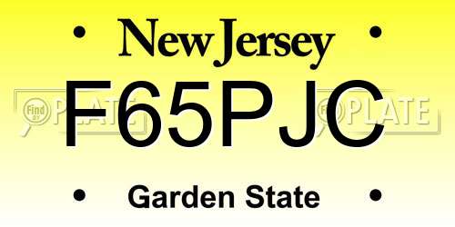 F65PJC New Jersey License Plate