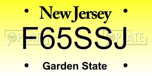 F65SSJ New Jersey License Plate