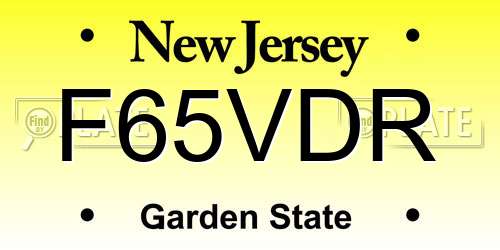 F65VDR New Jersey License Plate