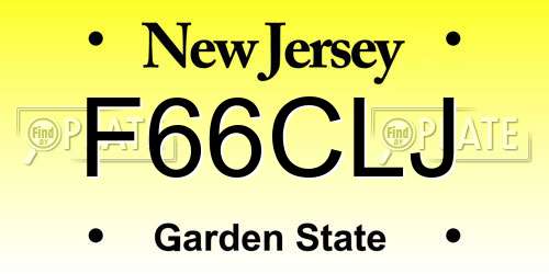 F66CLJ New Jersey License Plate
