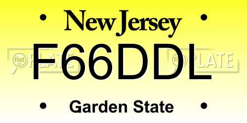 F66DDL New Jersey License Plate