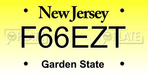 F66EZT New Jersey License Plate