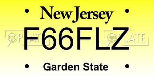F66FLZ New Jersey License Plate