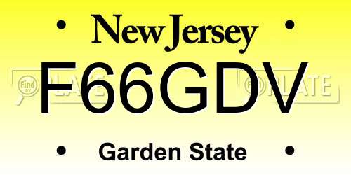 F66GDV New Jersey License Plate