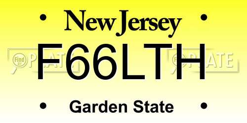 F66LTH New Jersey License Plate