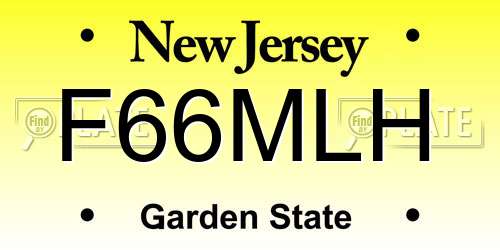 F66MLH New Jersey License Plate