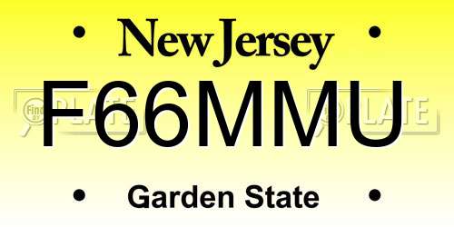 F66MMU New Jersey License Plate