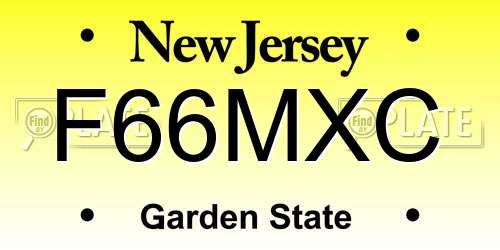 F66MXC New Jersey License Plate