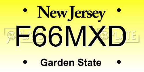 F66MXD New Jersey License Plate