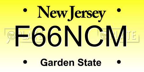 F66NCM New Jersey License Plate