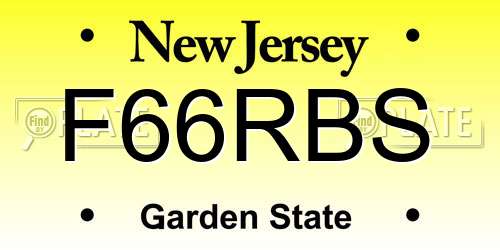 F66RBS New Jersey License Plate