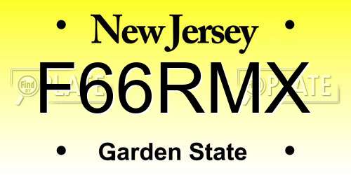 F66RMX New Jersey License Plate