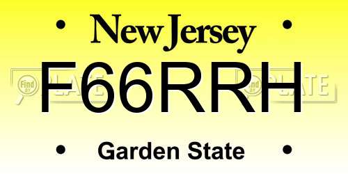 F66RRH New Jersey License Plate