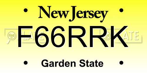 F66RRK New Jersey License Plate