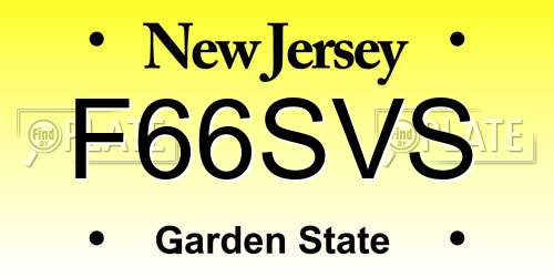 F66SVS New Jersey License Plate
