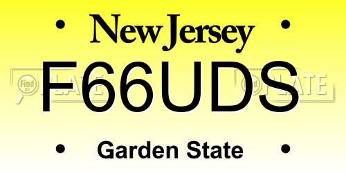 F66UDS New Jersey License Plate