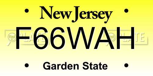 F66WAH New Jersey License Plate