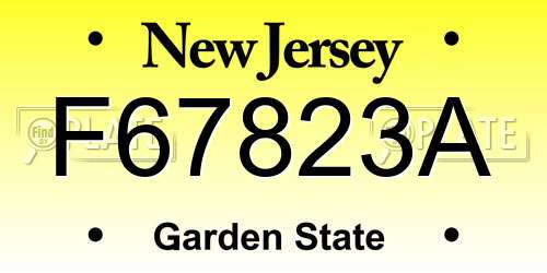 F67823A New Jersey License Plate