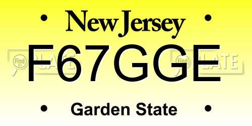 F67GGE New Jersey License Plate