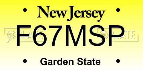 F67MSP New Jersey License Plate