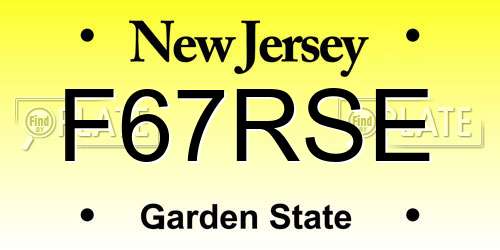 F67RSE New Jersey License Plate