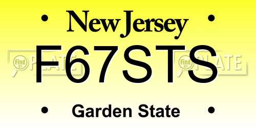 F67STS New Jersey License Plate