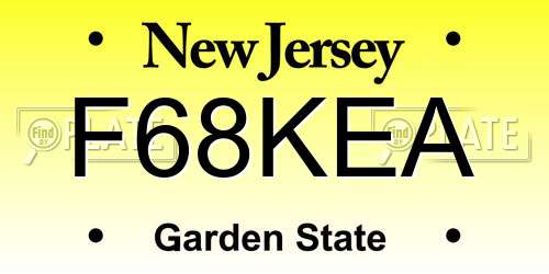 F68KEA New Jersey License Plate