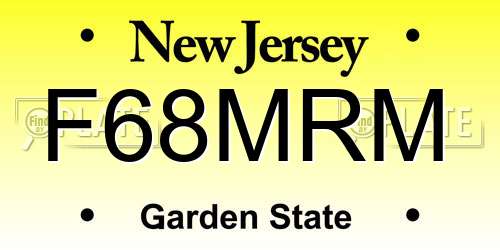F68MRM New Jersey License Plate
