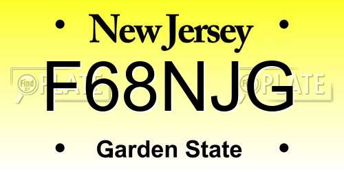 F68NJG New Jersey License Plate