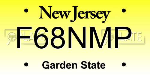 F68NMP New Jersey License Plate