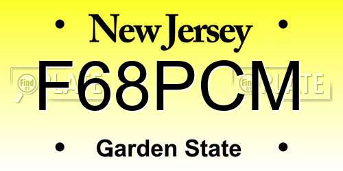 F68PCM New Jersey License Plate